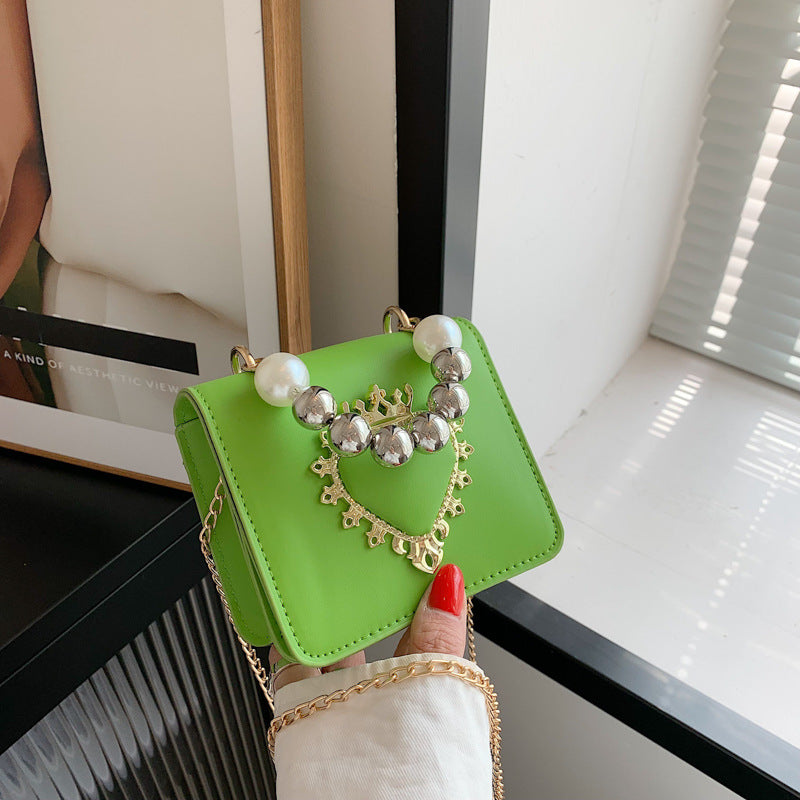 【12Suan Featured】Pearl Heart Shape Portable Shoulder Bag Messenger Bag