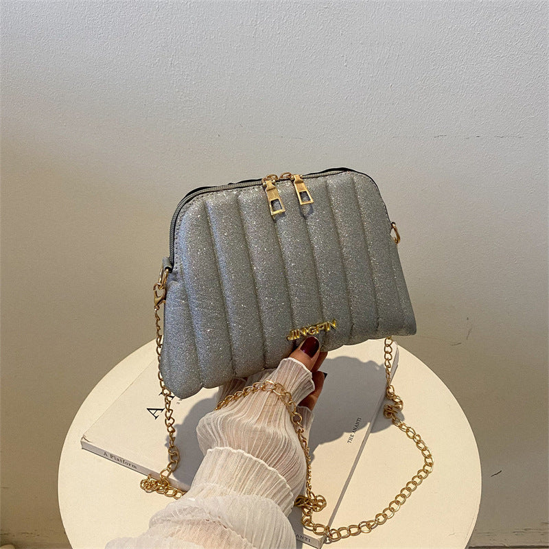 【12Suan Featured】foreign gas chain shoulder bag hand-held cross-body small square bag